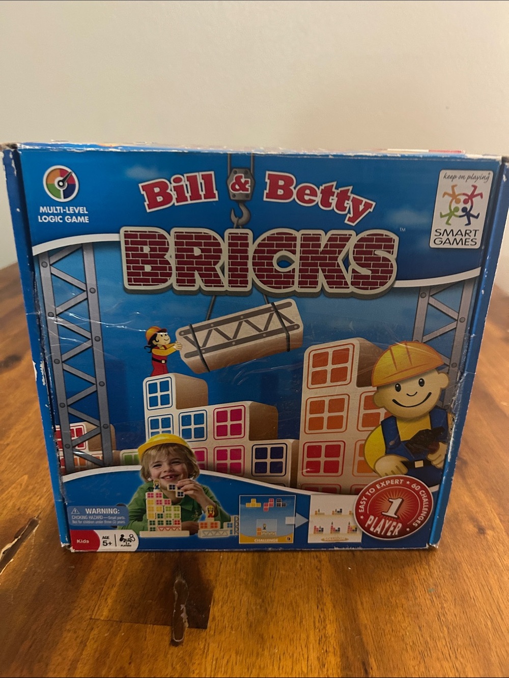 Smart Games Bill & Betty "Bricks" Kids Building Wood Pieces Logic Booklet Game